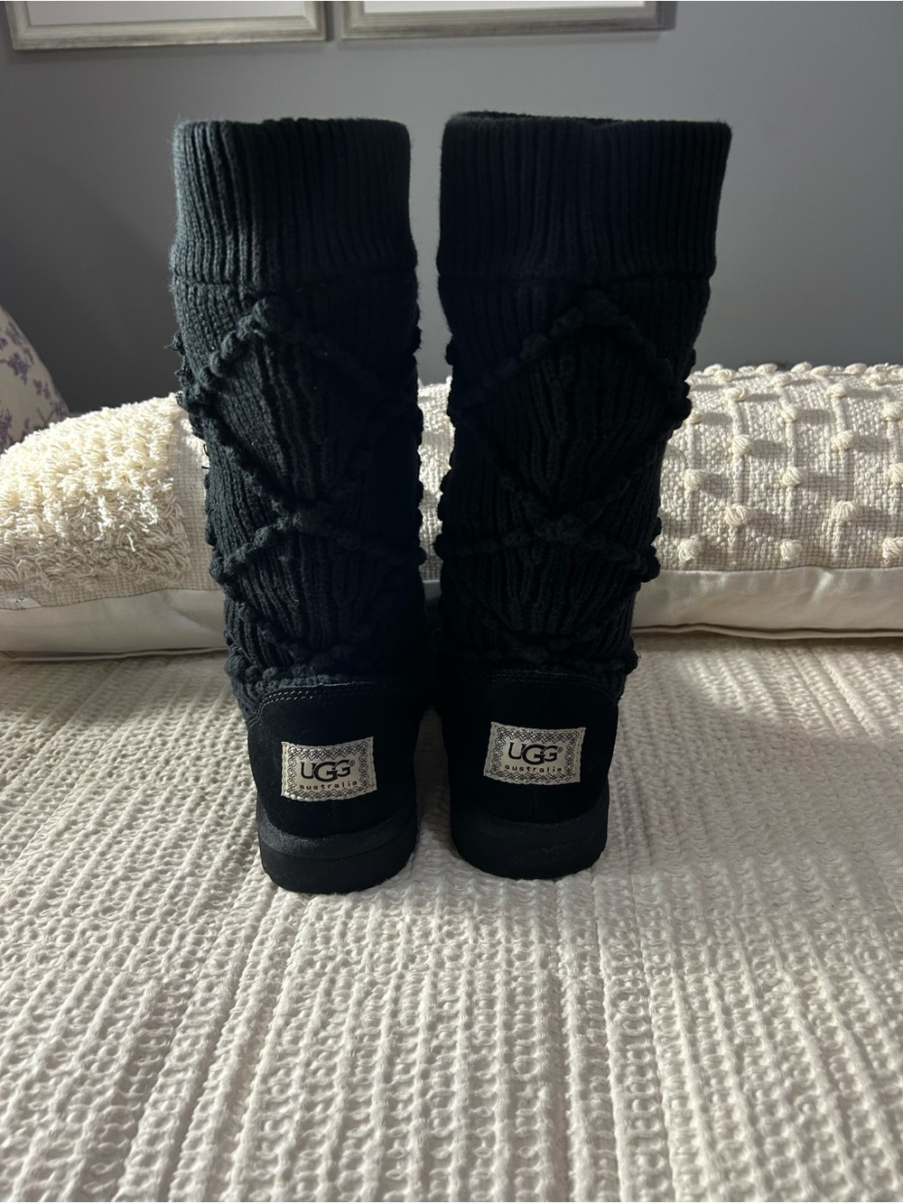 UGG Black Knit Sweater Boots - Picture 5 of 10